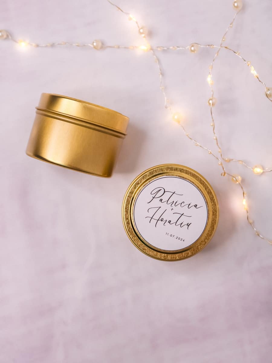 Marturii Nunta lumanare Cutiuta metalica 115g - imagine 12